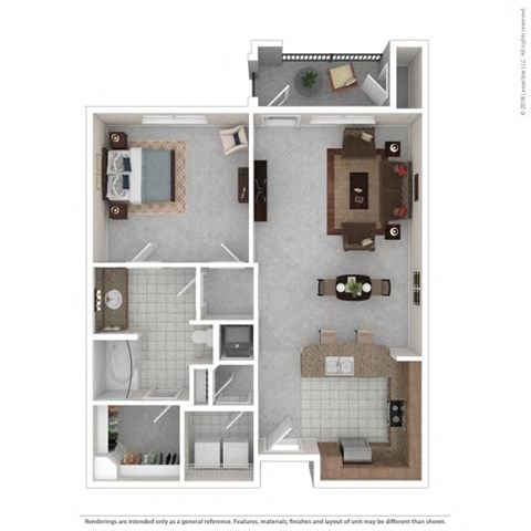 a floor plan of a 1 bedroom apartment